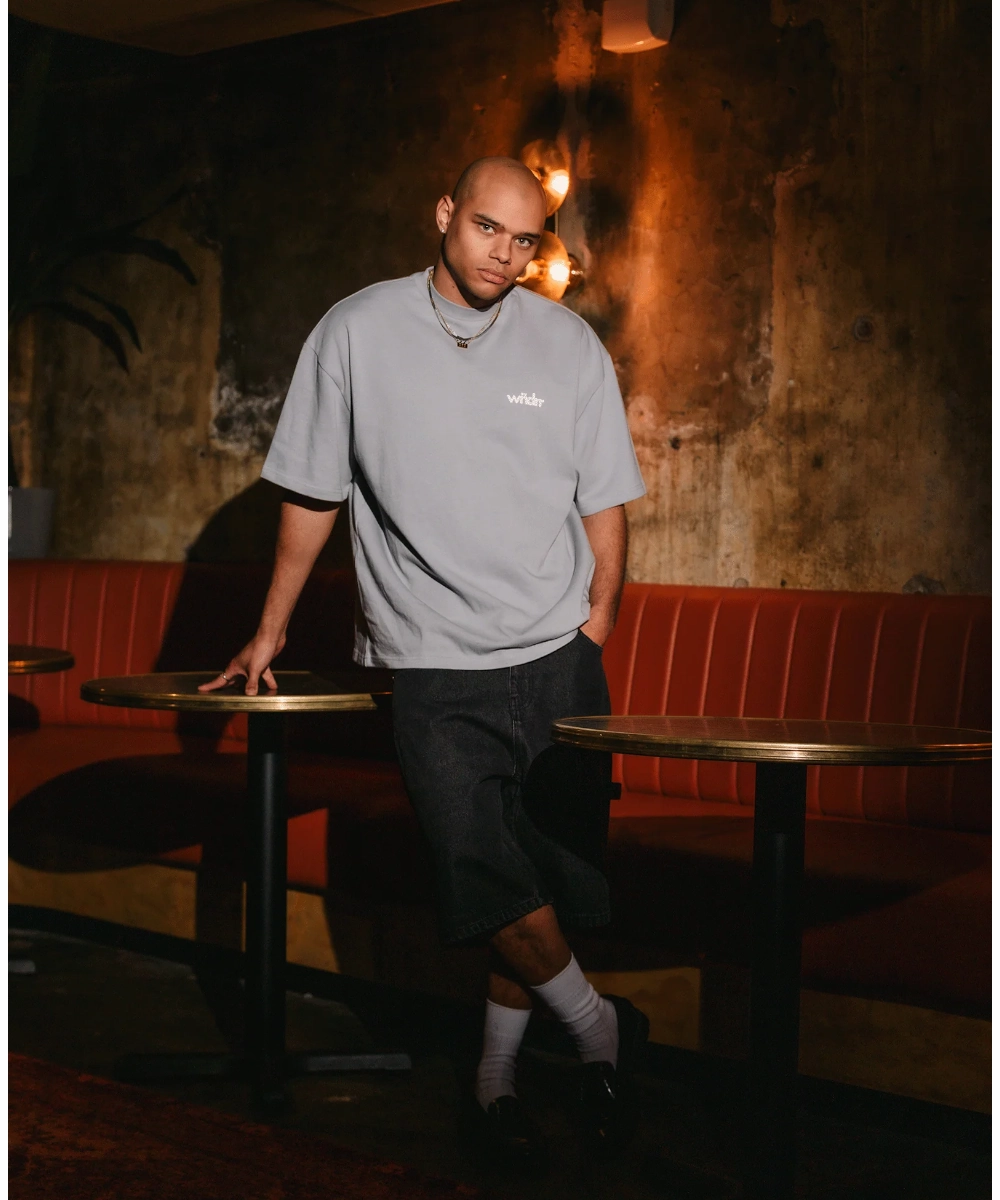 WNDRR Violation Heave Weight Tee (Cement Grey) Polish Core