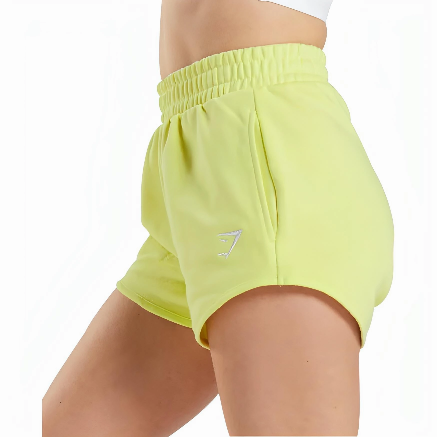 Gymshark Womens Training Sweat Shorts - Yellow Athleisure Cool Summer Glow
