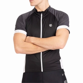 Dare2B Protraction Short Sleeve Mens Cycling Jersey - Black Printed design petite - plus size