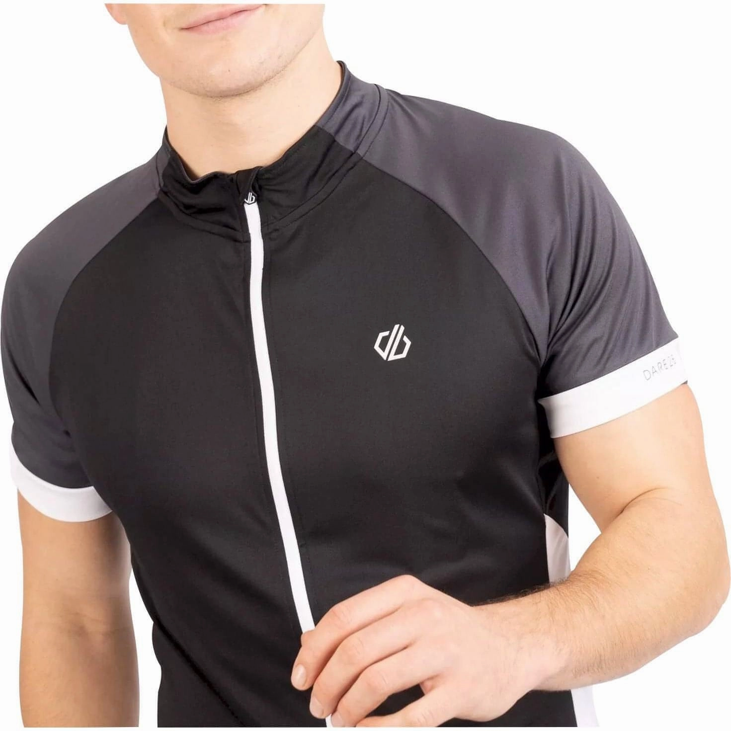 Anti Odor Dare2B Protraction Short Sleeve Mens Cycling Jersey - Black