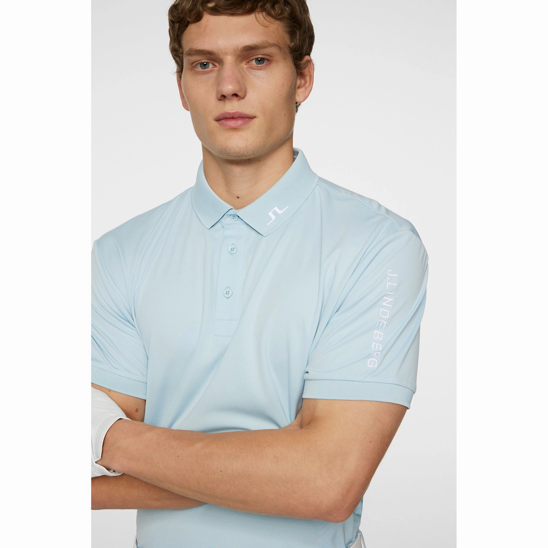 Durable Cotton J.Lindeberg Tour Tech Polo Golf Shirt - Winter Sky