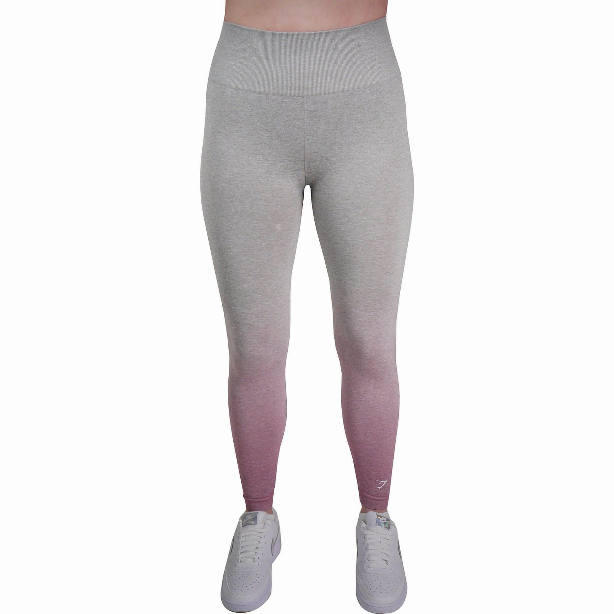 Gymshark Adapt Ombre Seamless Womens Long Training Tights - Grey Reinforced Hem Colorfast Technology