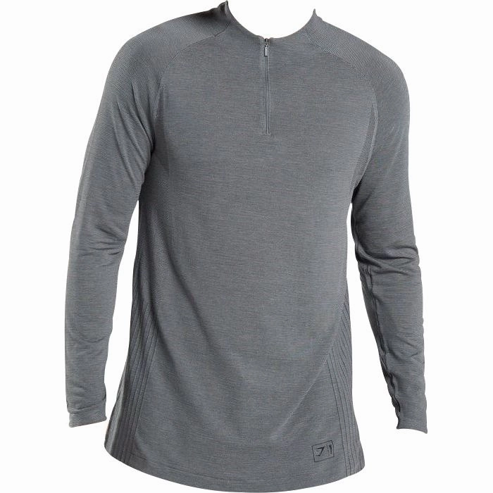 Gymshark Retake Half Zip Long Sleeve Mens Training Top - Grey outdoor mode