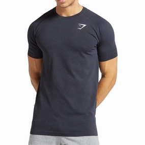 Gymshark Vital Seamless Short Sleeve Mens Training Top - Black Fine Weave WaterRepellent Finish