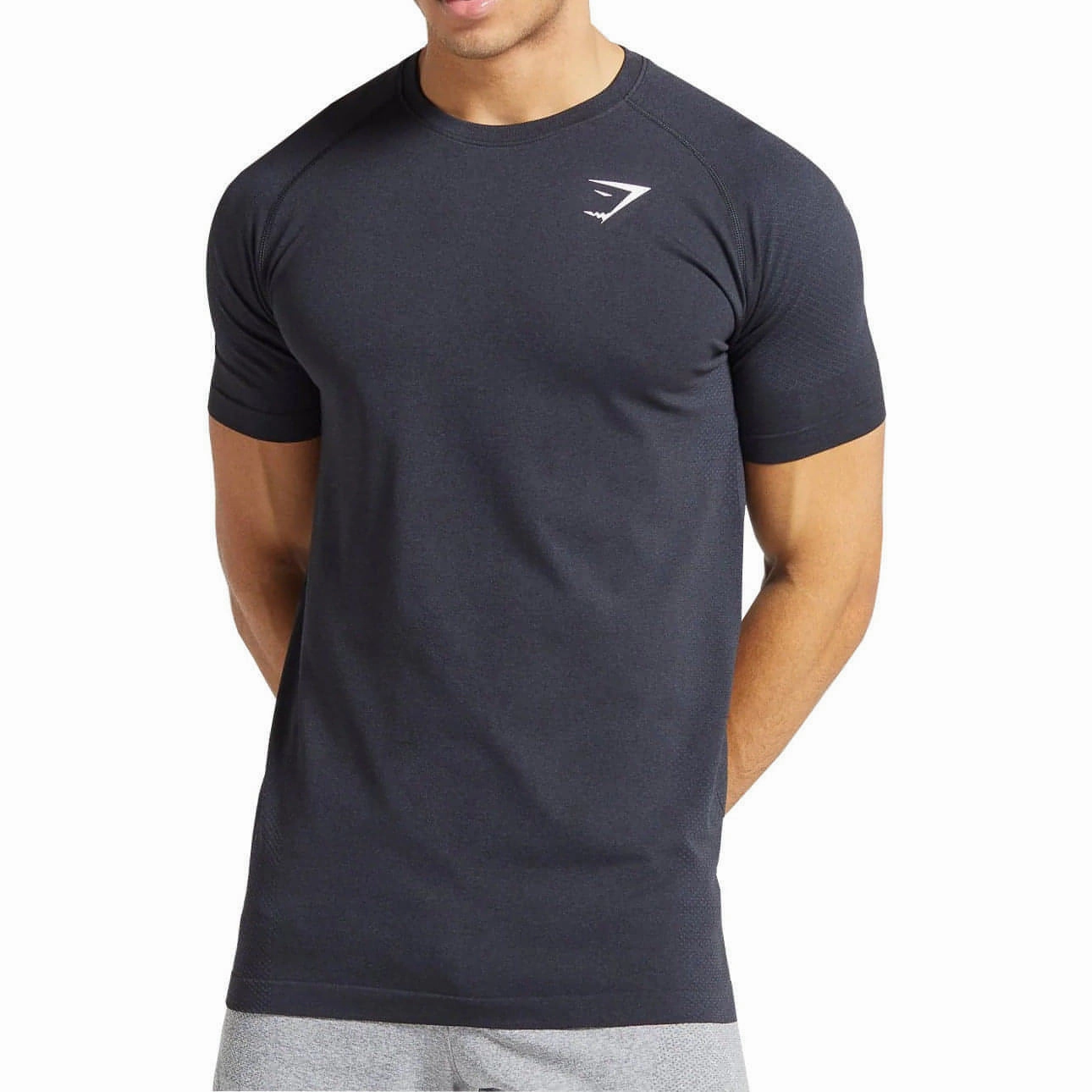 Gymshark Vital Seamless Short Sleeve Mens Training Top - Black Fine Weave WaterRepellent Finish