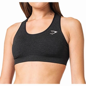 Gymshark Vital Seamless Womens Sports Bra - Black FlatlockSeaming