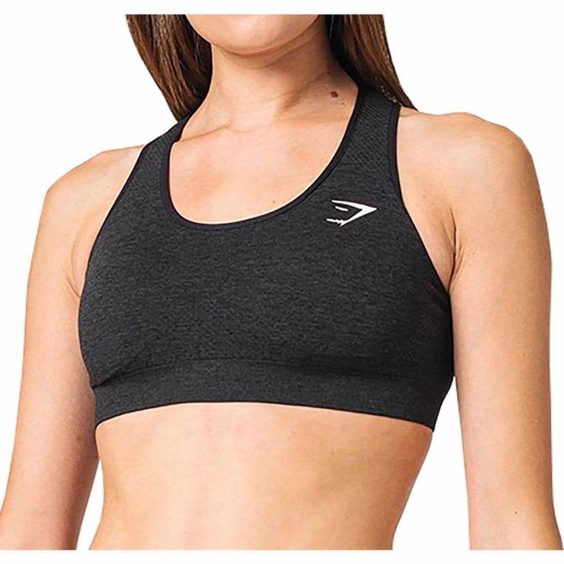 Gymshark Vital Seamless Womens Sports Bra - Black FlatlockSeaming