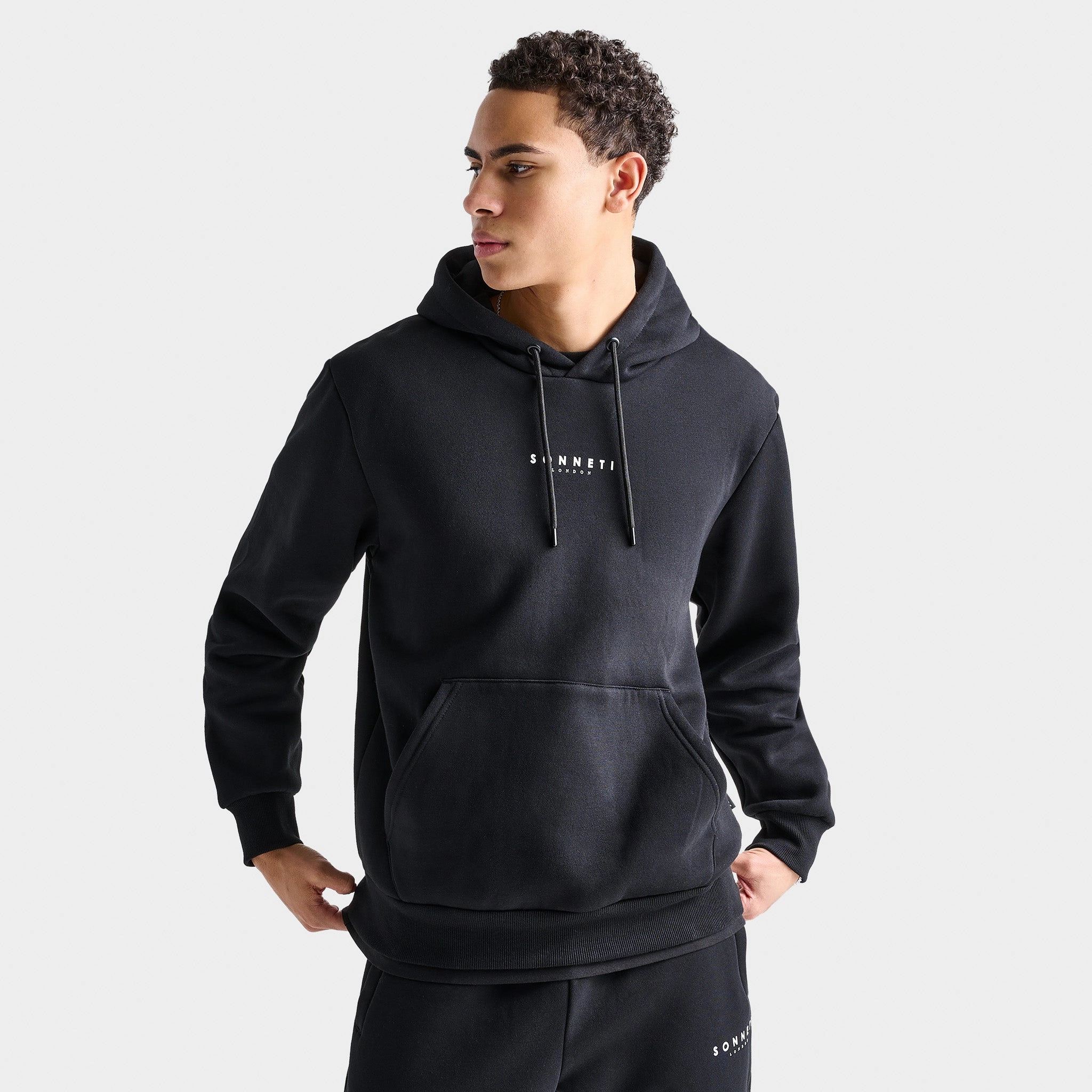 Functional Pockets Style Eco Friendly Construction Sonneti London Pullover Hoodie / Black