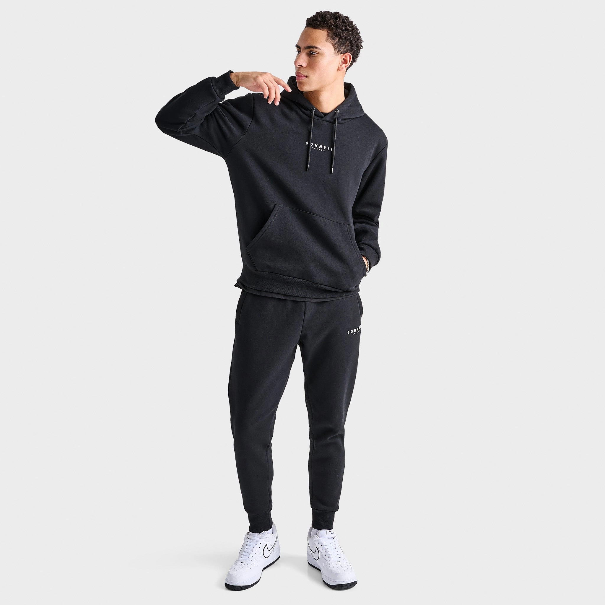 Sonneti London Pullover Hoodie / Black Layered Collar