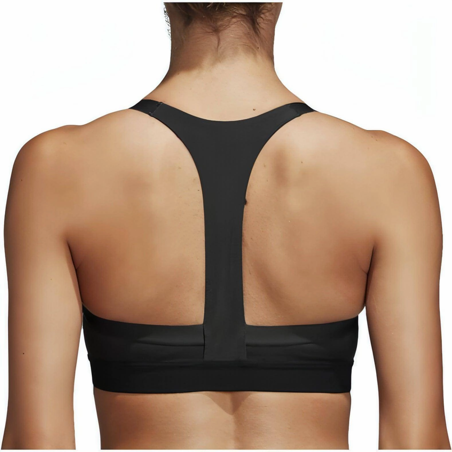 Dense Fit adidas All Me 3 Stripes Womens Sports Bra - Black