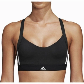 adidas All Me 3 Stripes Womens Sports Bra - Black Sky Mood