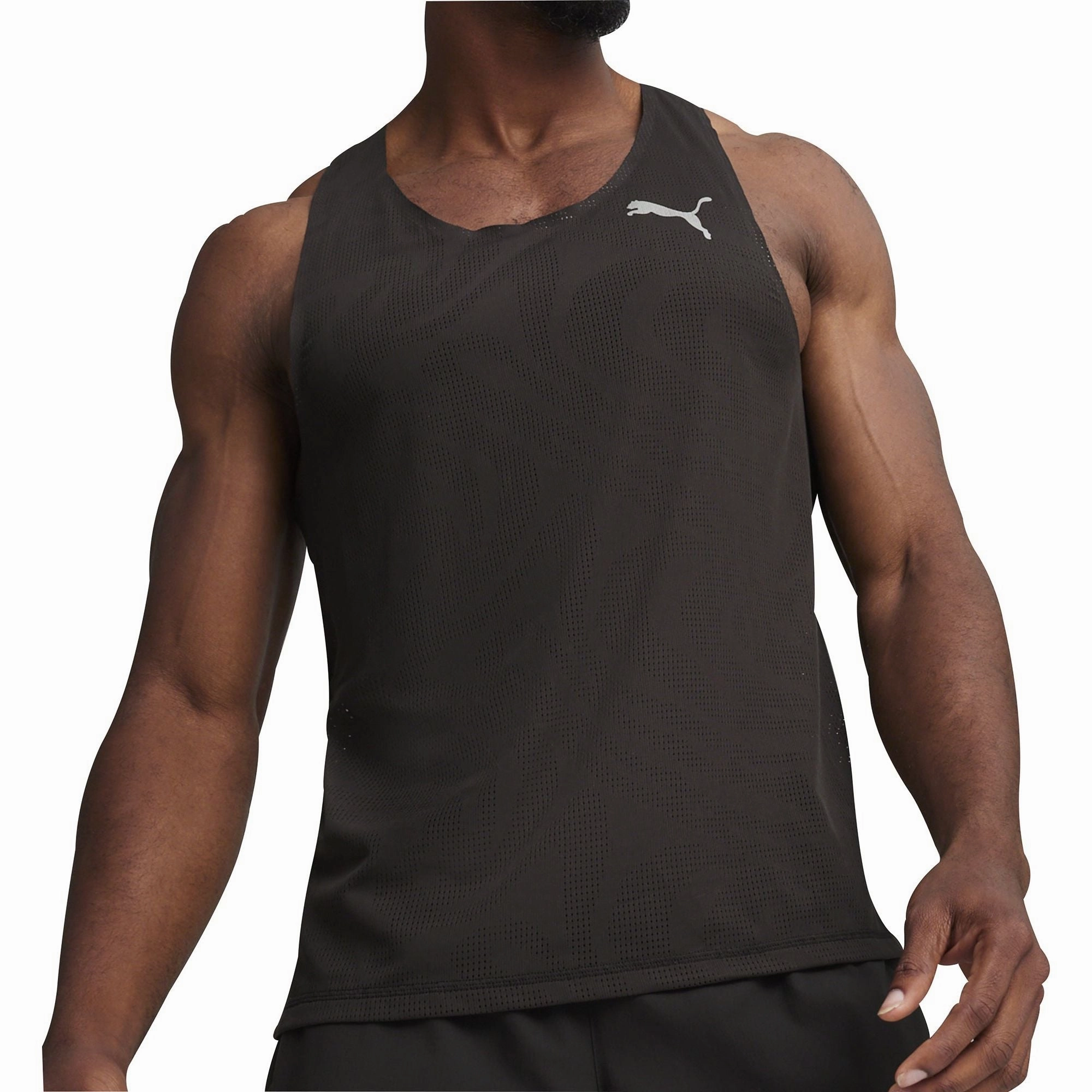 Puma Run Ultraspun Mens Running Vest - Black Hidden Storage