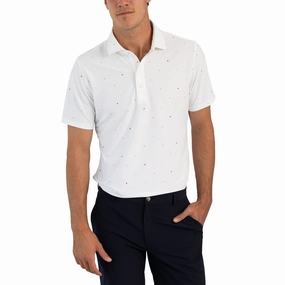 Flexible Ribbed Collar Club Attire G/Fore Mini Stars Tech Pique Golf Shirt - Snow