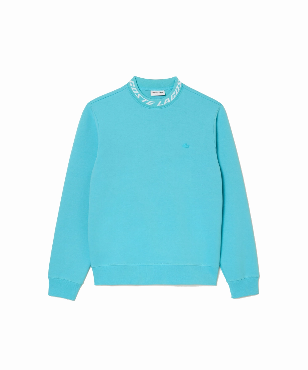 Compression Fit Lacoste Active Double Face Logo Neck Sweater (Teal Blue)