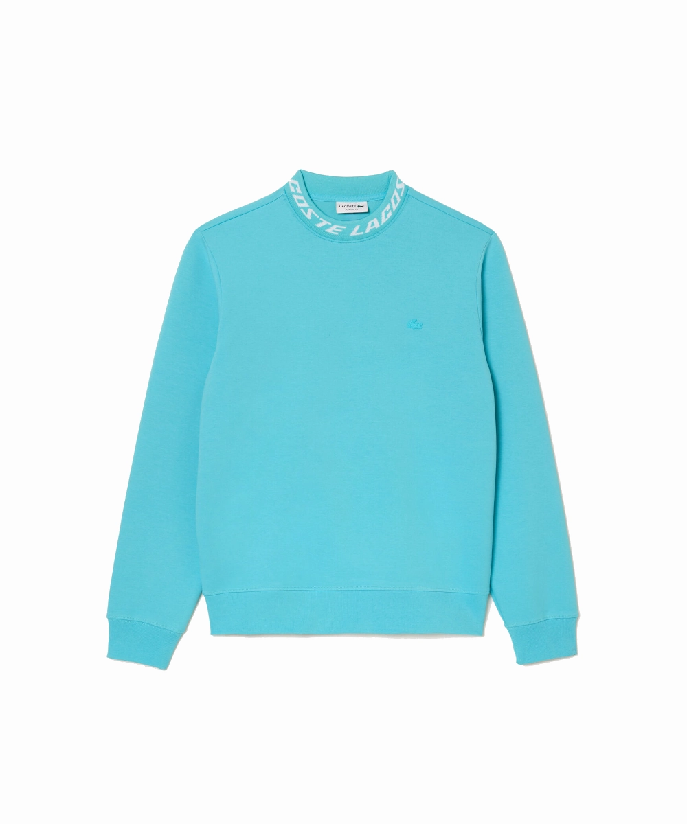 Reuse Mode Trend Base Lacoste Active Double Face Logo Neck Sweater (Teal Blue)