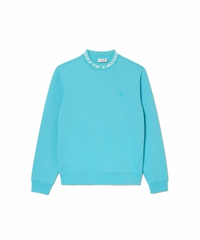 Lacoste Active Double Face Logo Neck Sweater (Teal Blue) Quiet Core Matte Tone