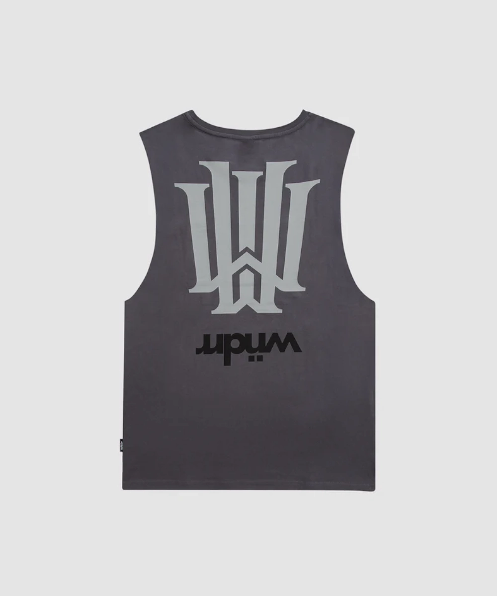 WNDRR Cartello Muscle Top (Charcoal) Clear Mind Fall Core