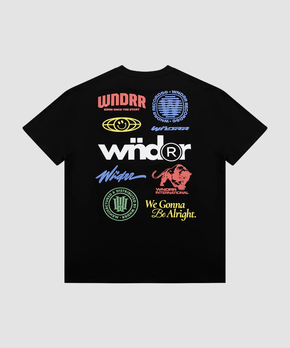 WNDRR Source Box Fit Tee (Black) pack light ChafeResistant Seams