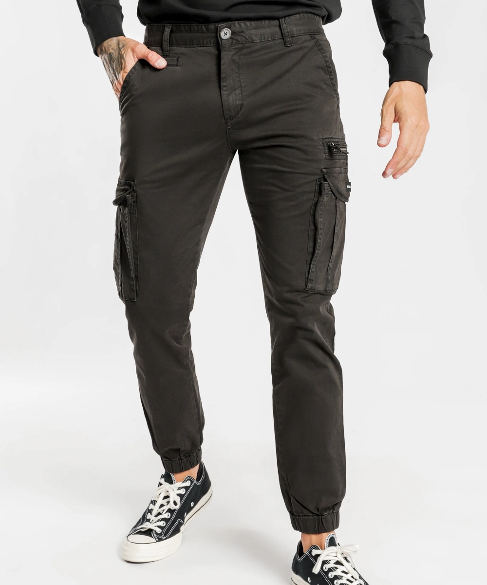Korean Fresh Henleys Eagle Pants (Black)