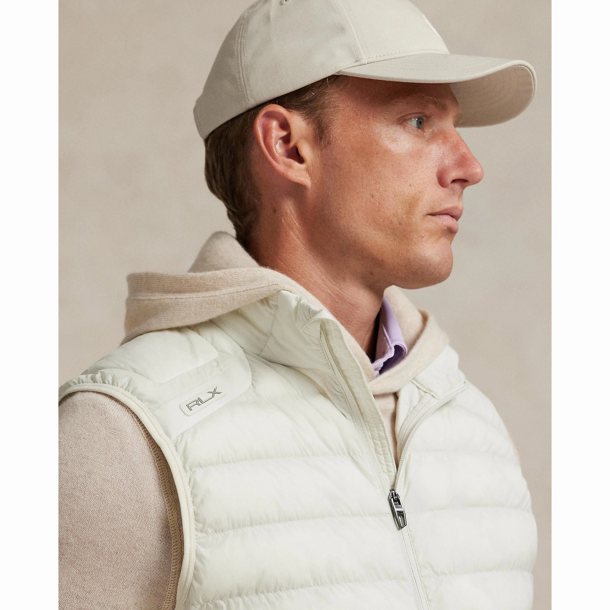 RLX Ralph Lauren Lightweight Performance Golf Gilet - Stone Pebble Anti Pilling Treatment