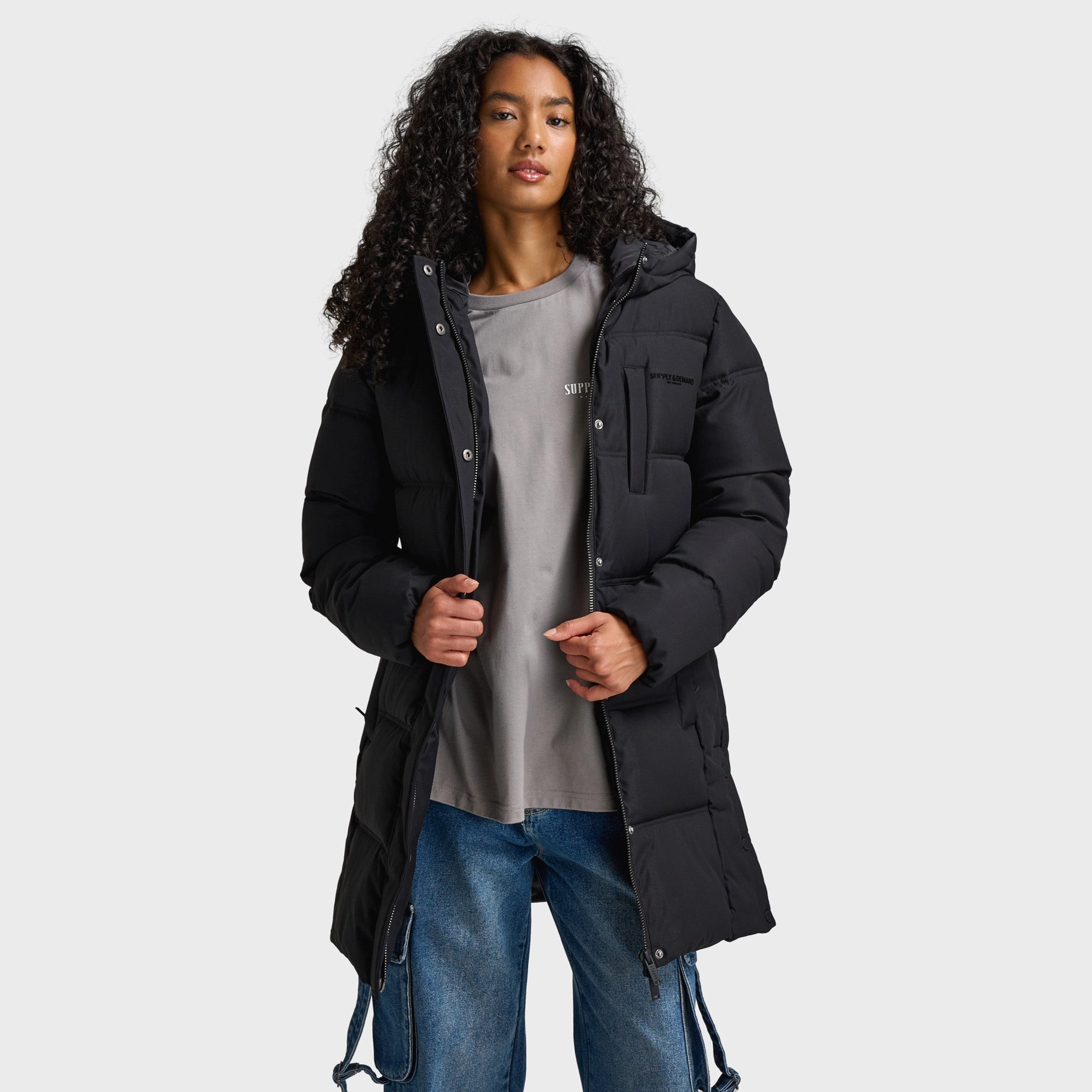 Functional Look Down Stuffed Supply & Demand Women's Auden Jacket / Black