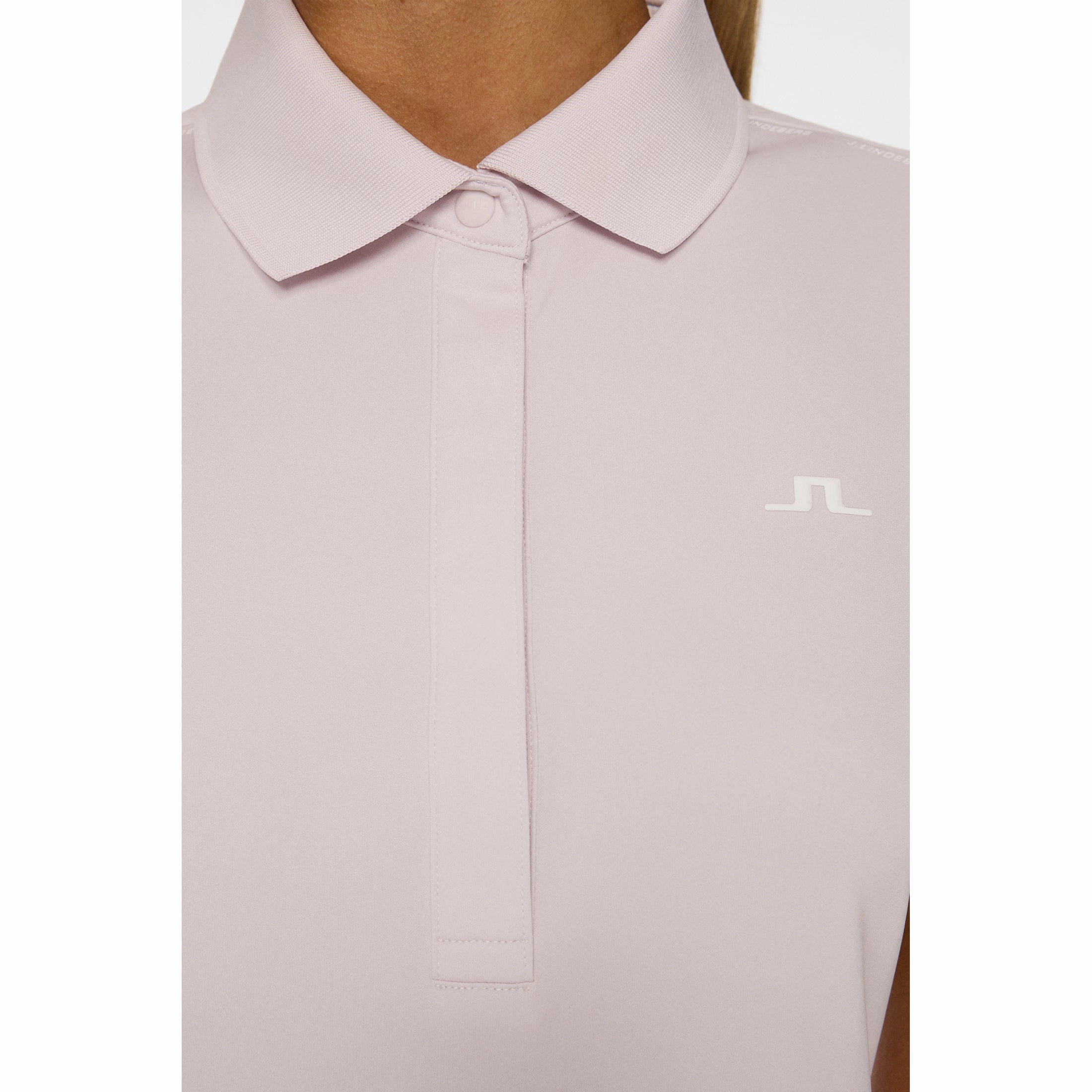 J.Lindeberg Women's Jessa Golf Polo Shirt - Grey Lilac SlimFit Design Urban Explorer