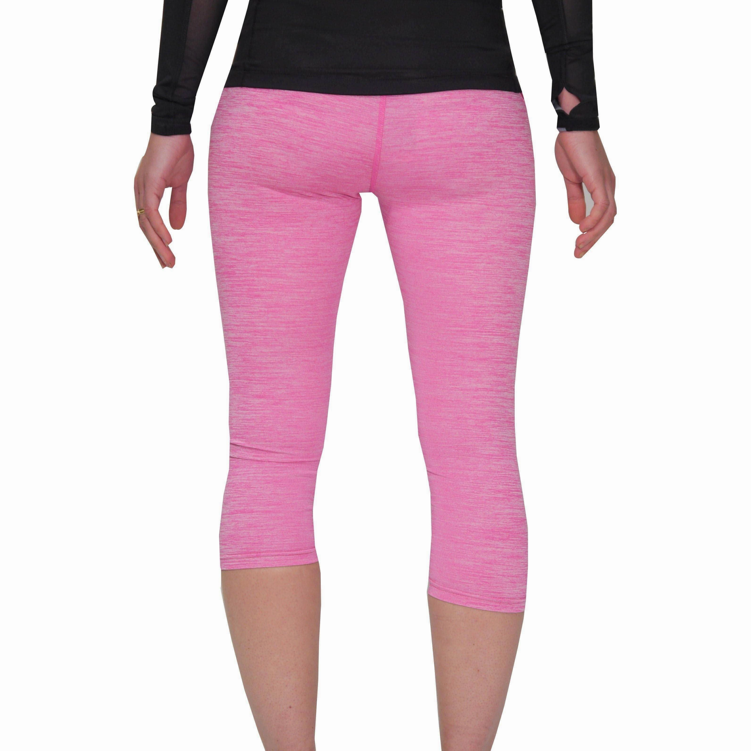 style statement venue Organization More Mile Heather Girls 3/4 Capri Running Tights - Pink
