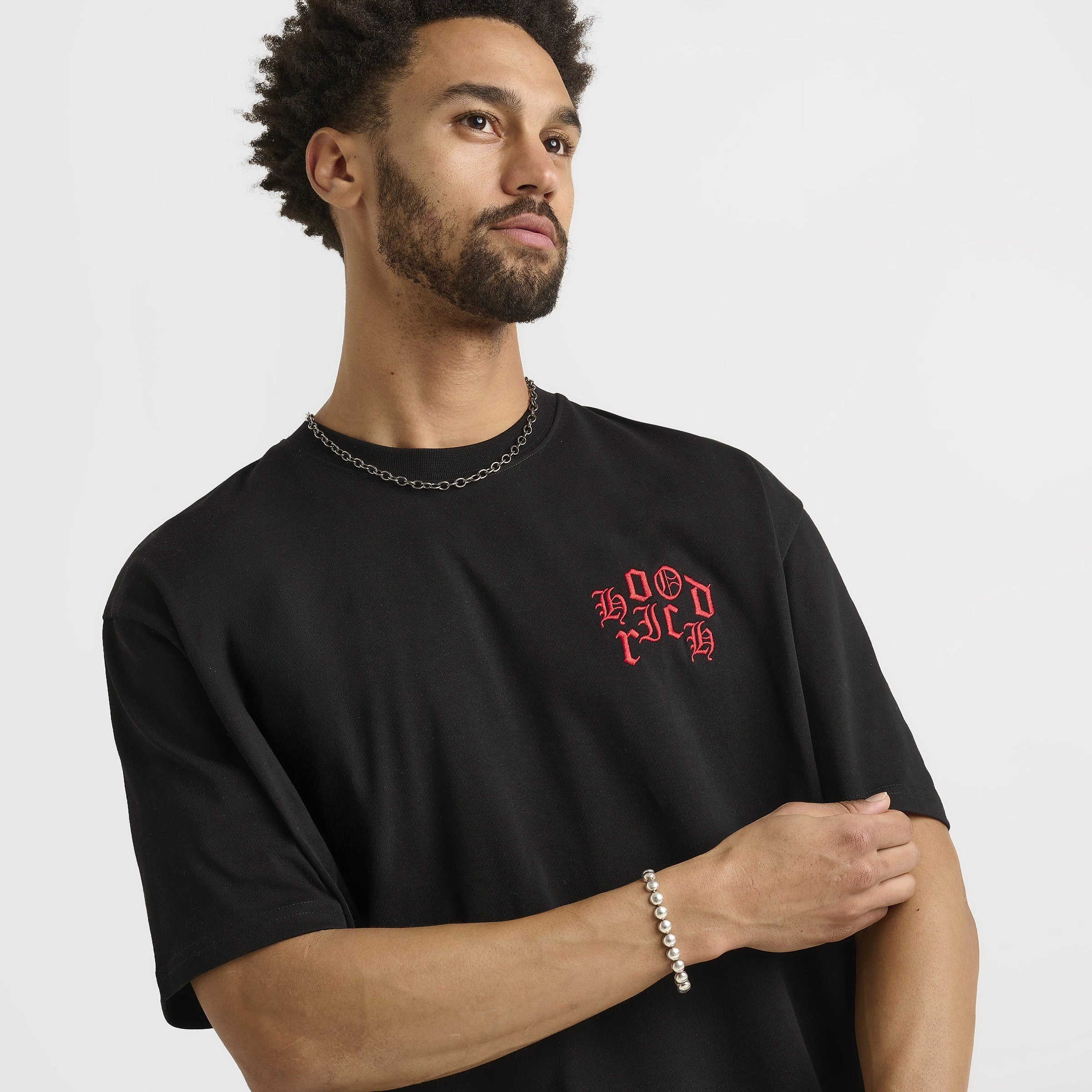 Quick Wash Moisture Wicking Design Hoodrich Crown Graphic T-Shirt Black / Lychee