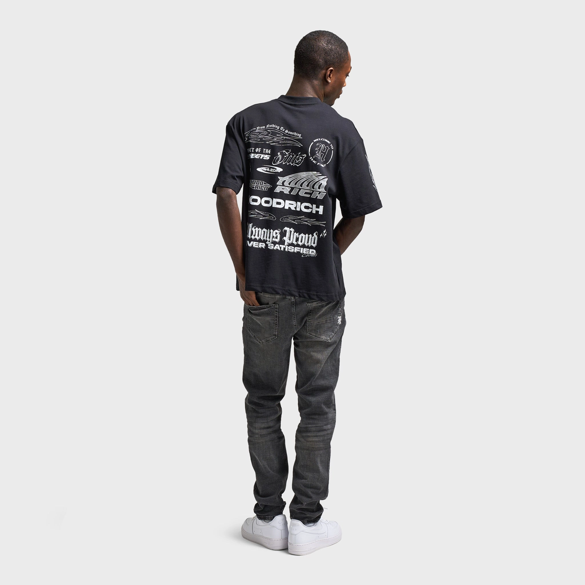 port Layer Fit Hoodrich Chroma Oversized Graphic T-Shirt Black / Grey