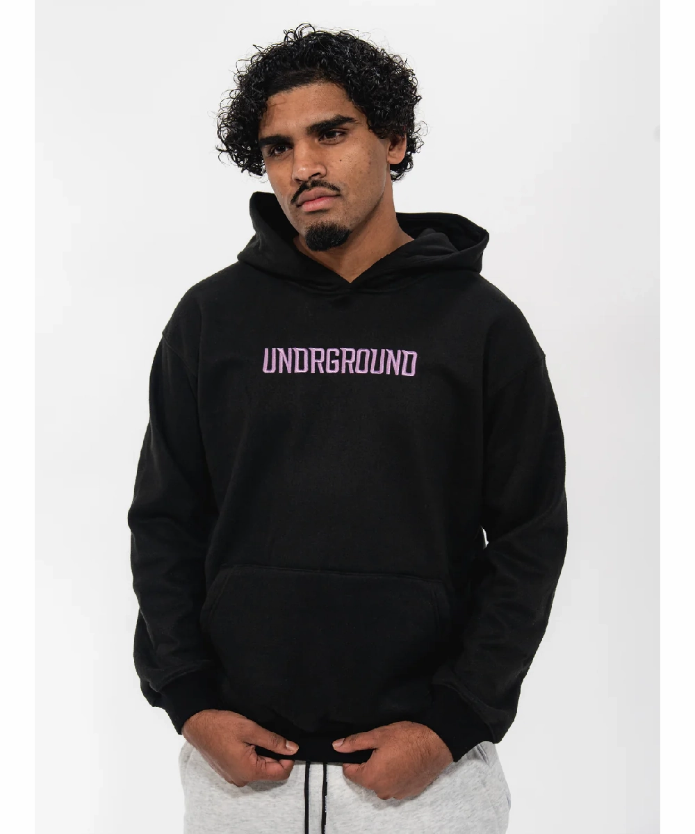 UNDRGROUND ??Moving In Silence?? Hoodie (Black/Purple) Smart Glow MachineWashable