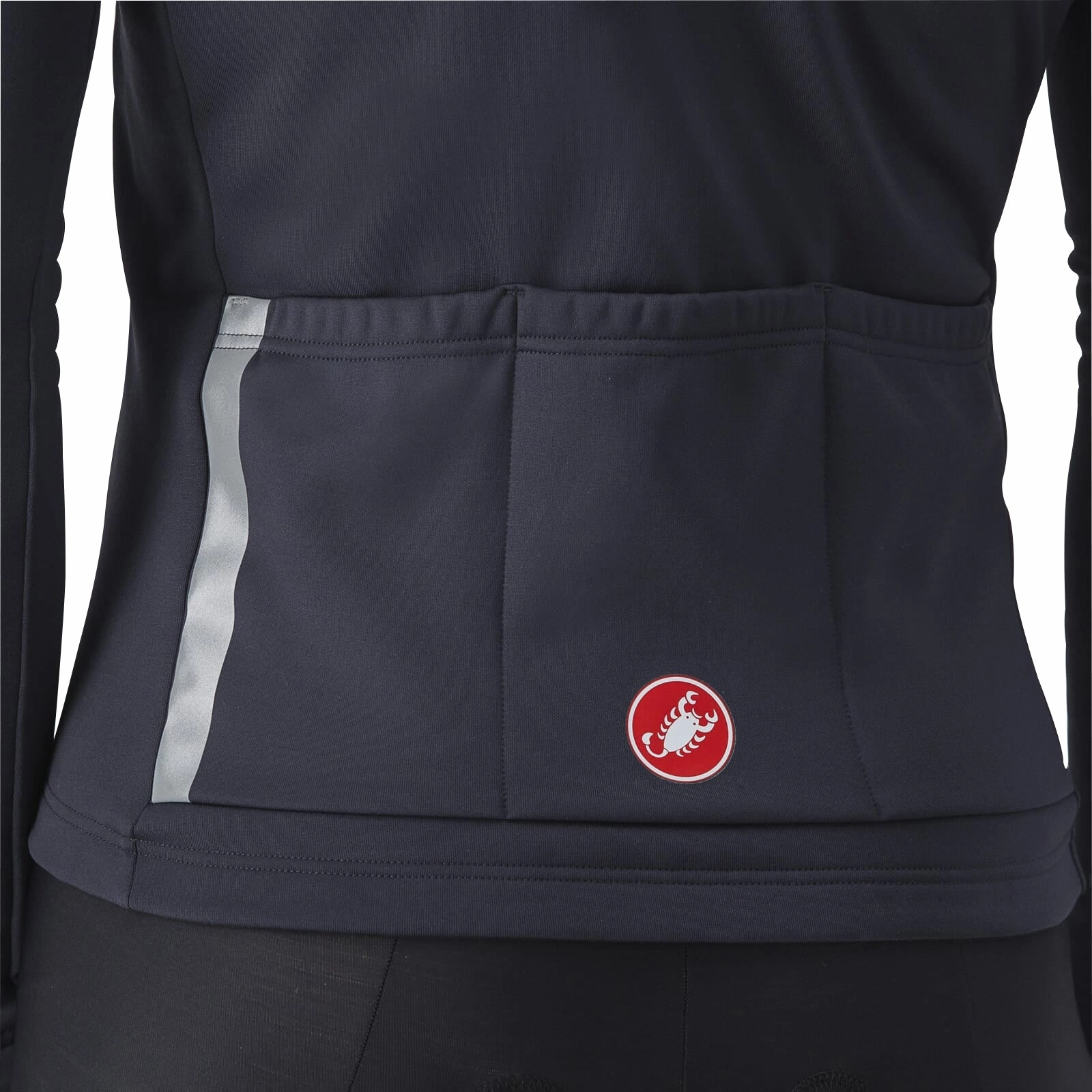 Castelli Entrata Thermal Long Sleeve Mens Cycling Jersey - Black Kinetic Flex Zoning VentilatedMeshPanels