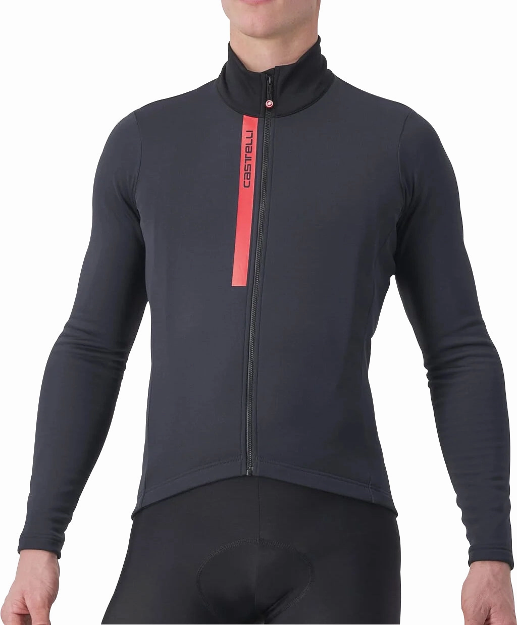 Castelli Entrata Thermal Long Sleeve Mens Cycling Jersey - Black softball field