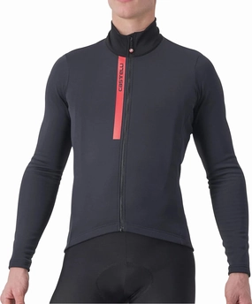 Castelli Entrata Thermal Long Sleeve Mens Cycling Jersey - Black softball field