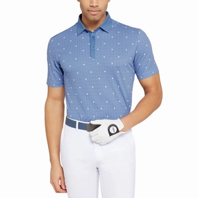 Galvin Green Marley Breathable Golf Polo Shirt - Moonlight Blue/White Club Style