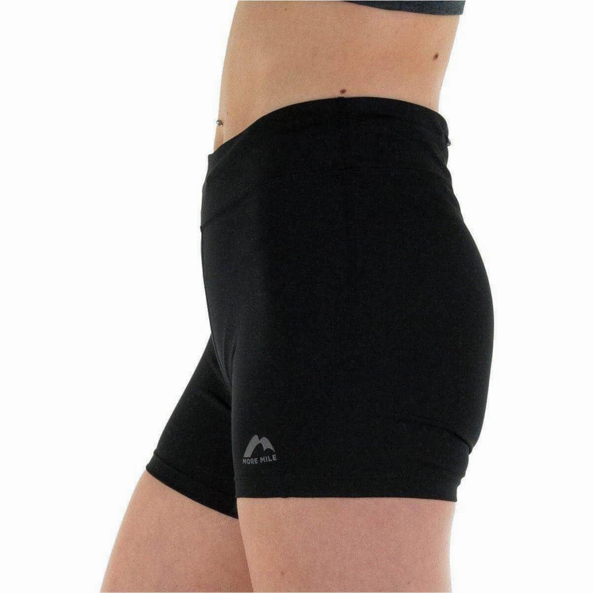 More Mile Biker Womens Short Running Tights - Black FrictionReduced Lining