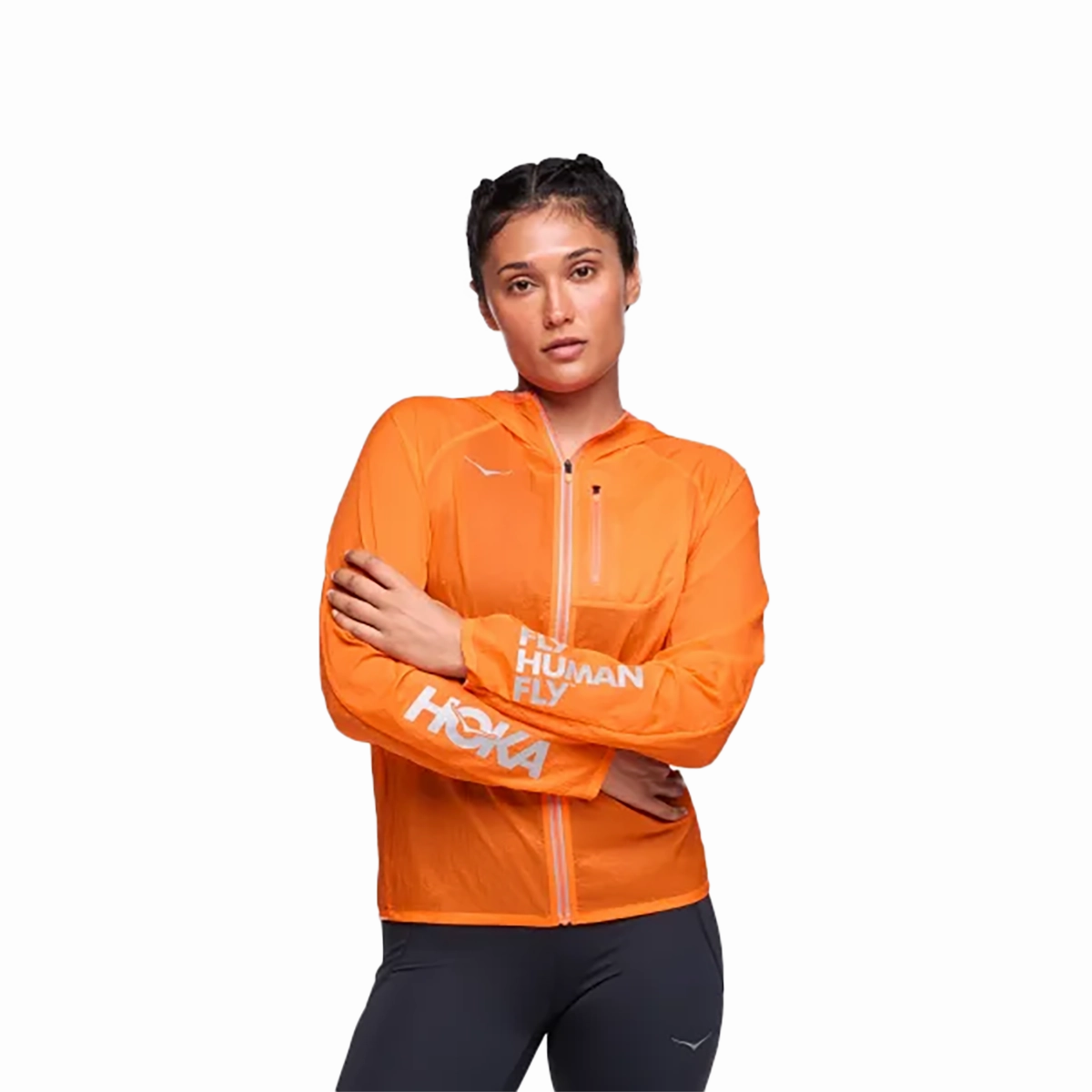 Hoka Skyflow Jacket Viz Zipper Closure