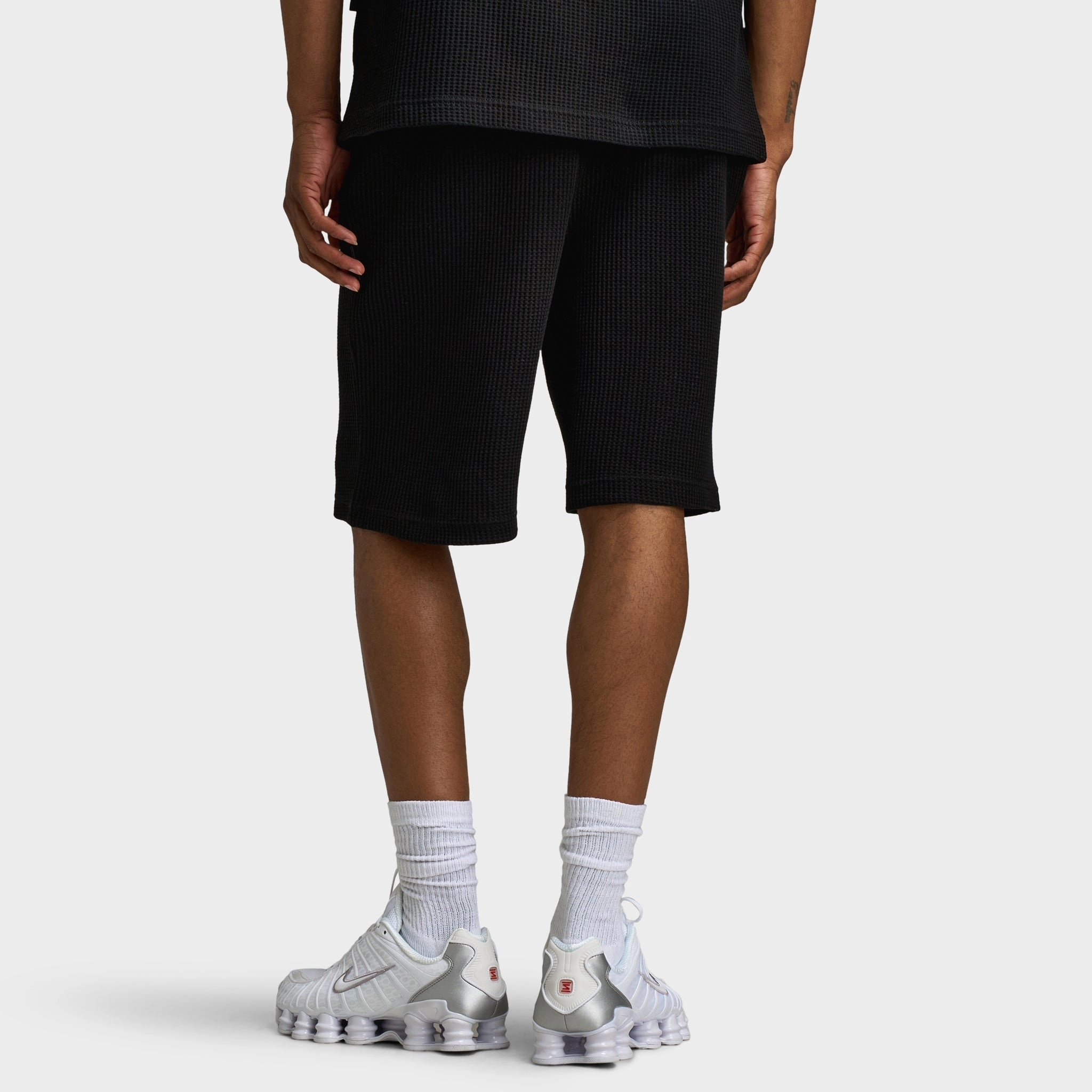 Patchwork Design dress shirt Hoodrich Chroma Waffle Oversized Shorts Black / White
