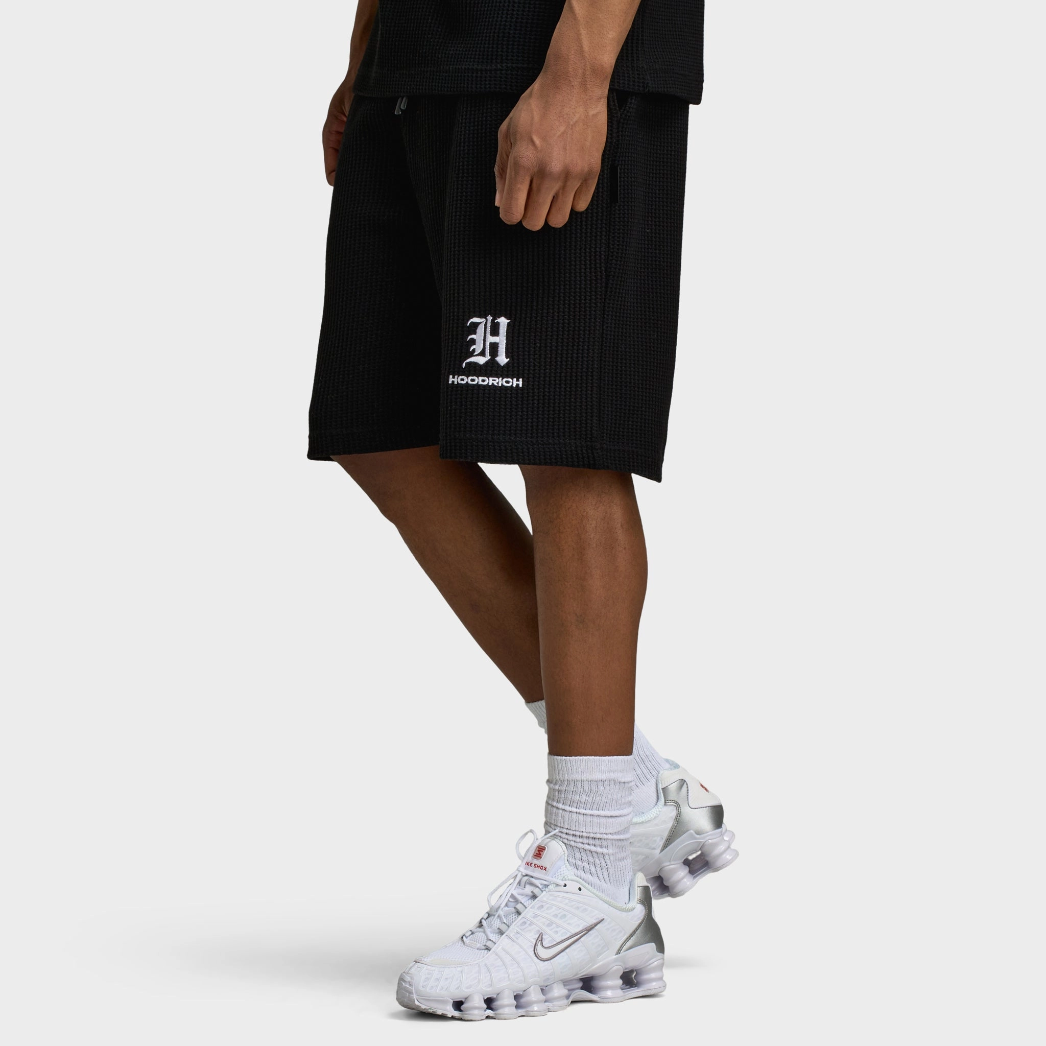 Multi Pocket Functionality linen option Hoodrich Chroma Waffle Oversized Shorts Black / White