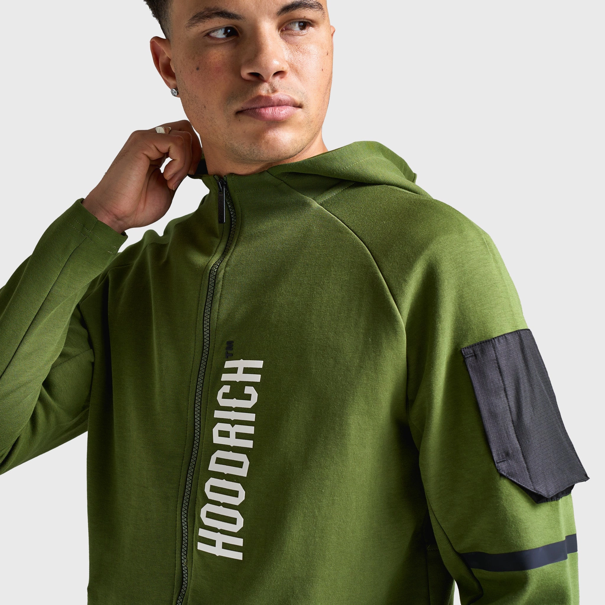 Hoodrich Circuit Hoodie Chive/ White - Black LowProfileStitching
