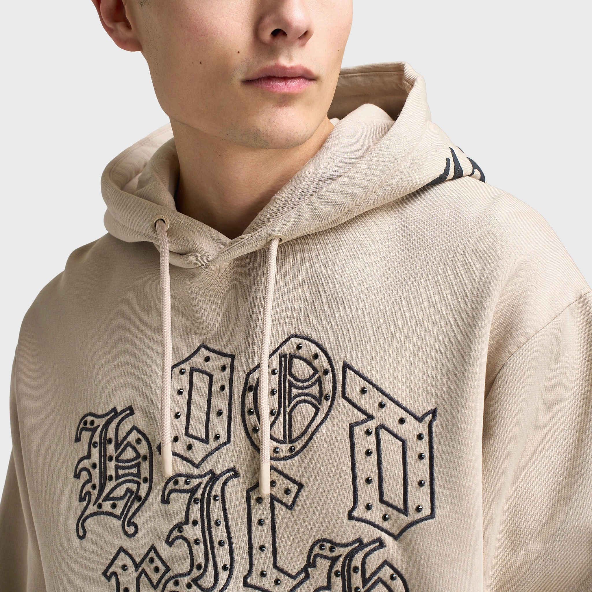 Hoodrich Crown Oversized Hoodie Oxford Tan / Asphalt - Black All Weather Piece