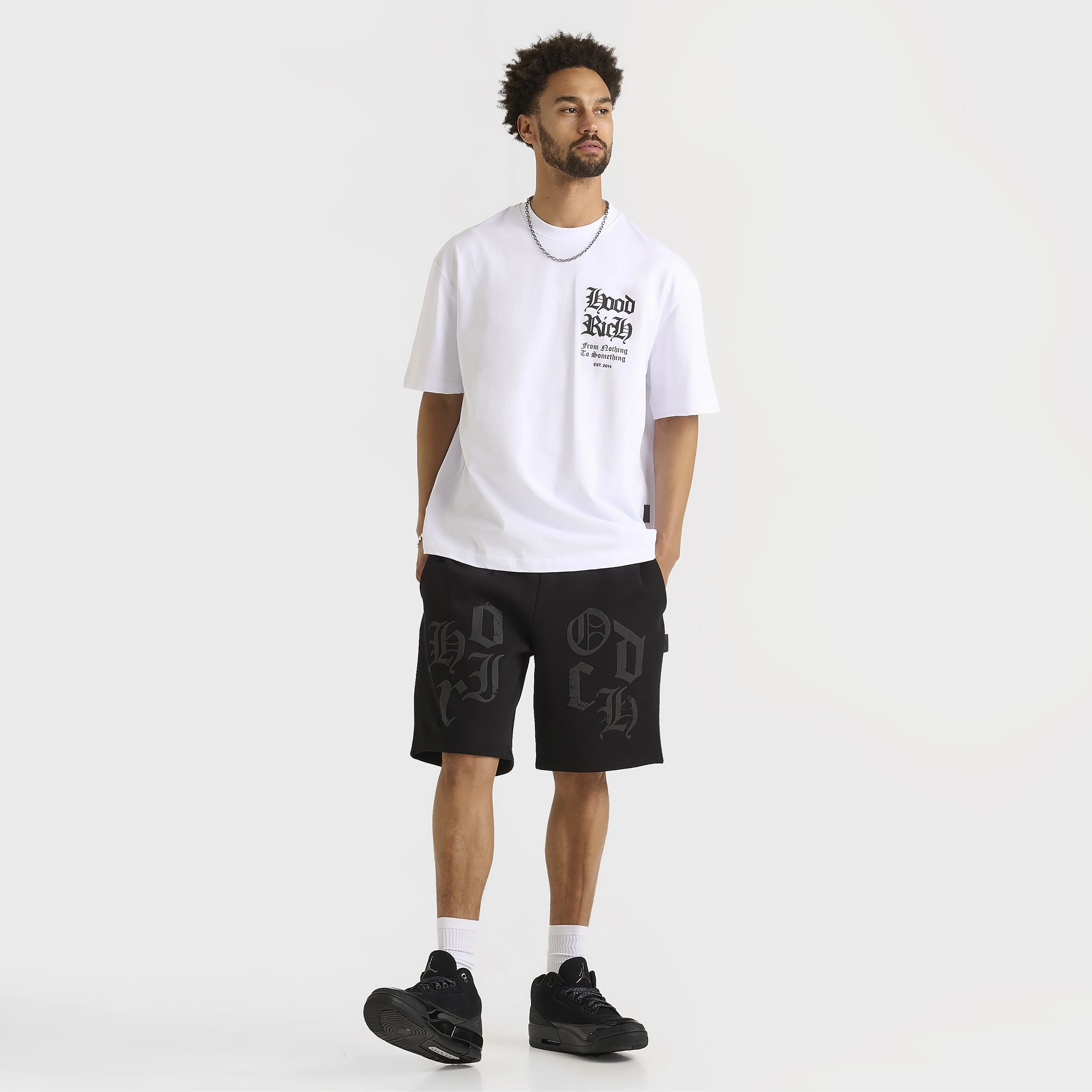 Hoodrich Crown Oversized Shorts Black / Lychee Quick Adjust Toggles
