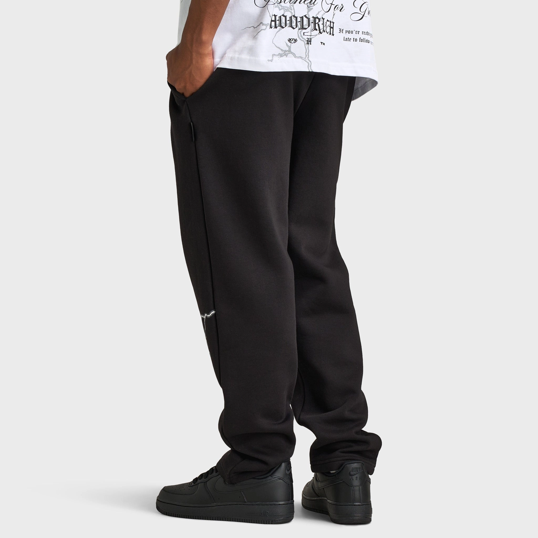 Contoured 3D Weave Training Ready Hoodrich Dark Open Hem Jogger / Black