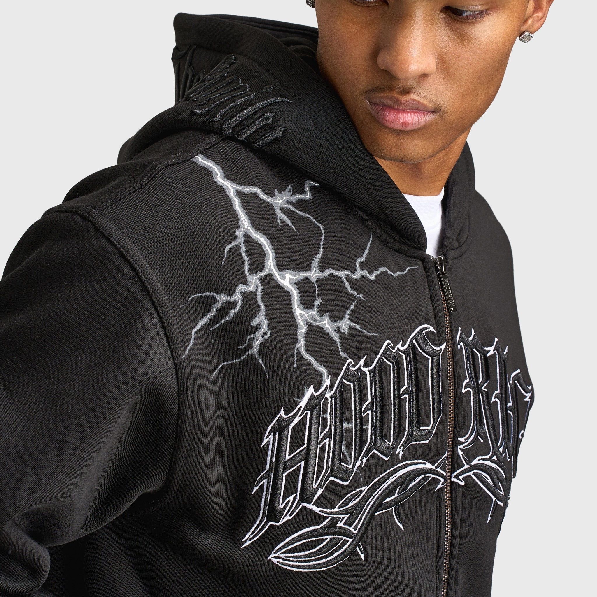Hoodrich Dark Oversized Full-Zip Hoodie / Black Autumn Ready