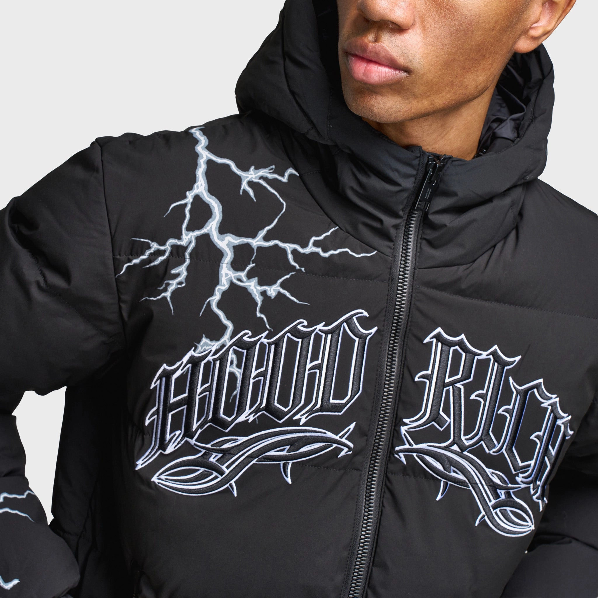 FlexibleCuffSystem Hoodrich Dark Puffer Jacket Black / White