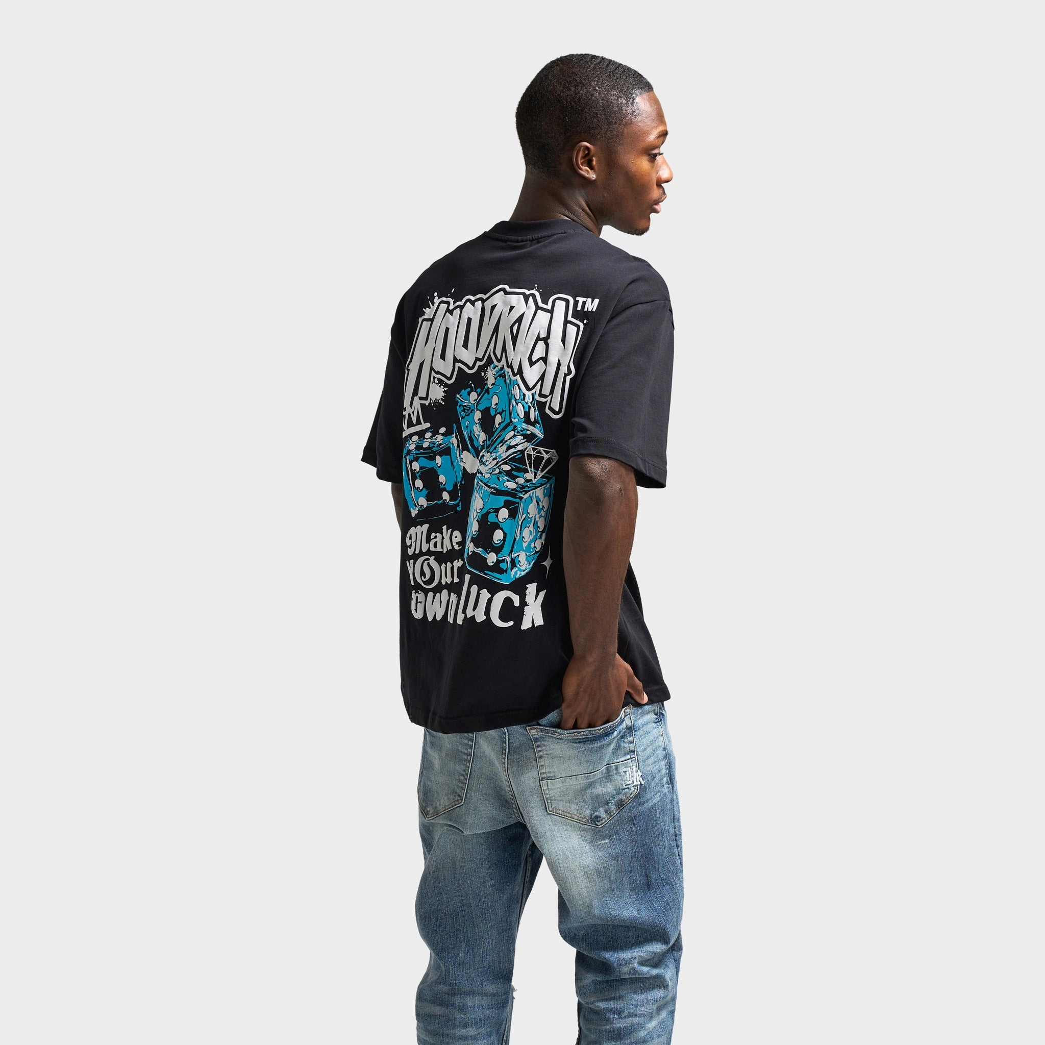 Hoodrich Fortune Oversized Graphic T-Shirt / Black low - altitude use