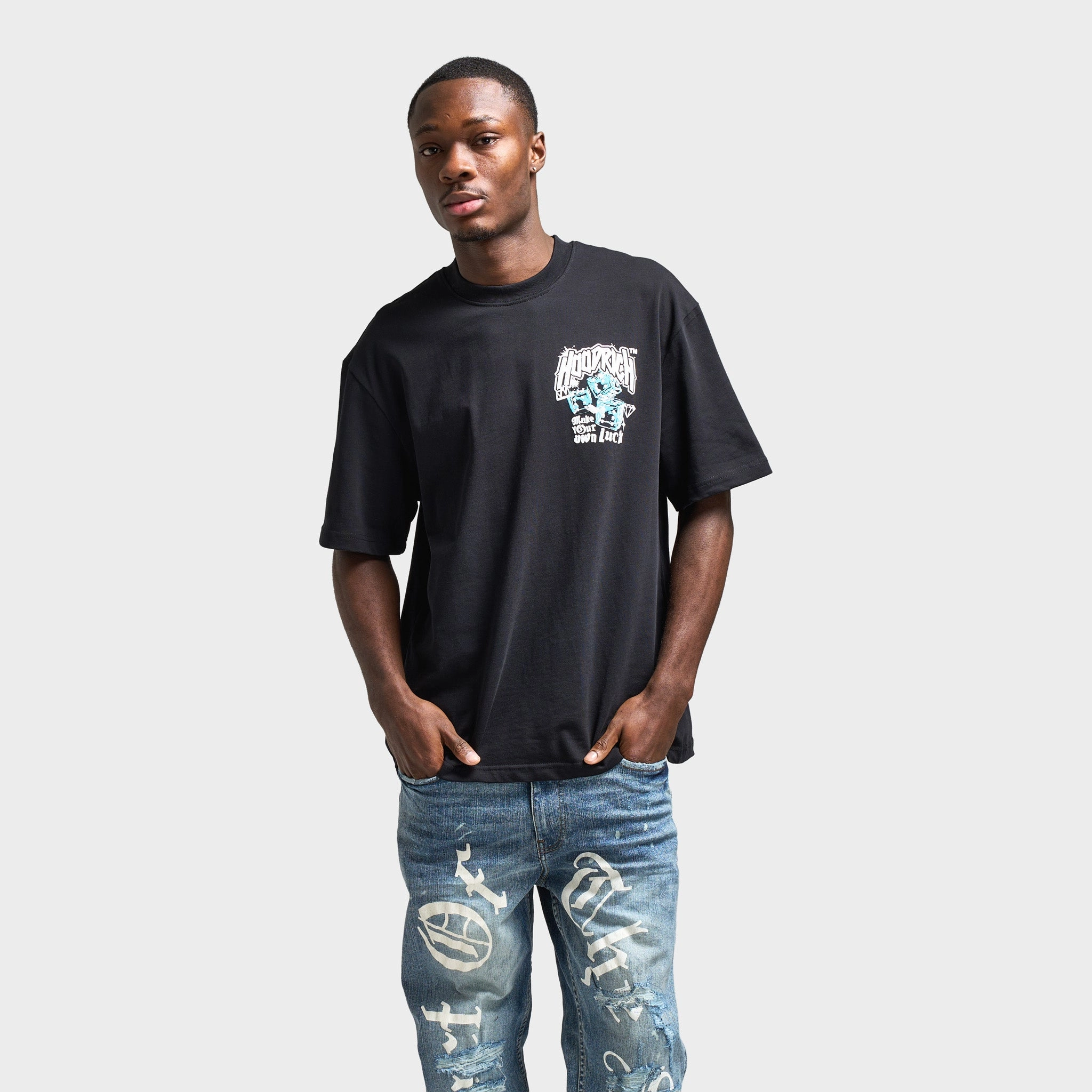 Hoodrich Fortune Oversized Graphic T-Shirt / Black low humidity use Ventilated Back