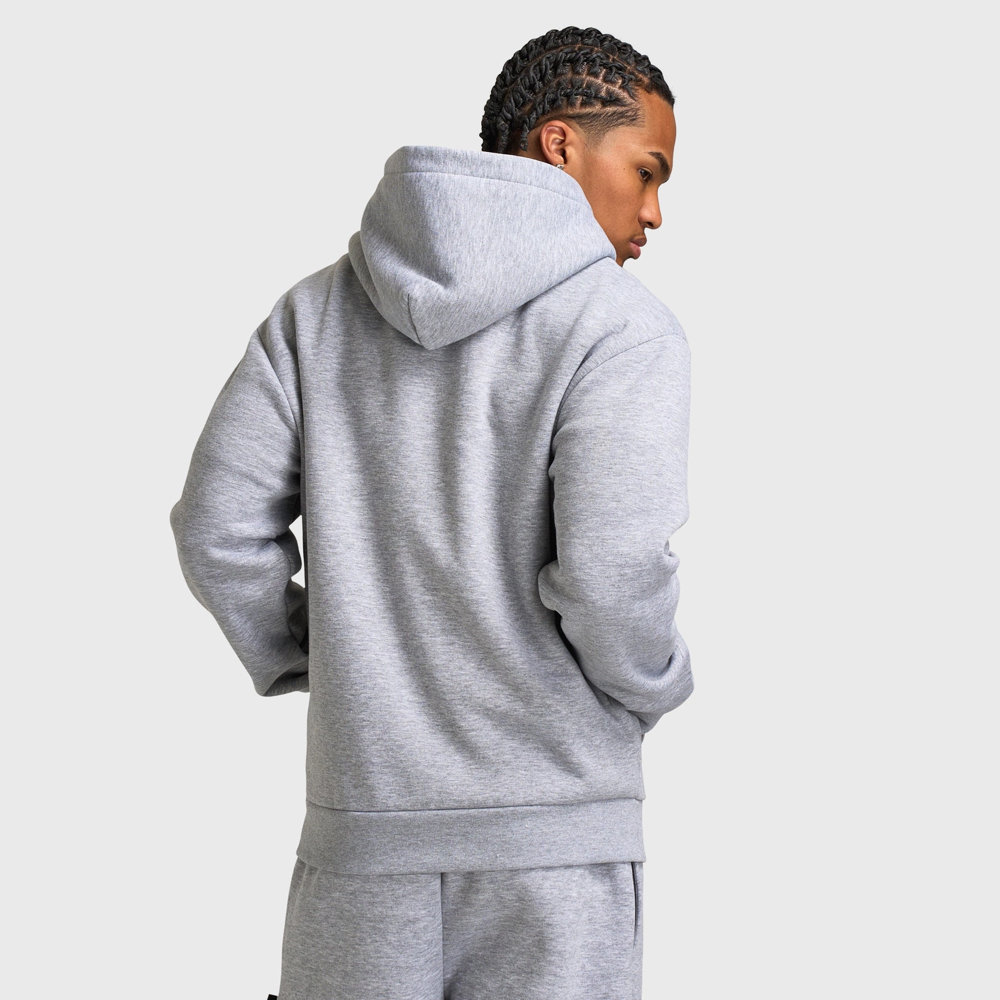 Hoodrich Galaxy Oversized Zip-up Hoodie Heather Grey / Black Micro Perforated Panels Trendy Must Have