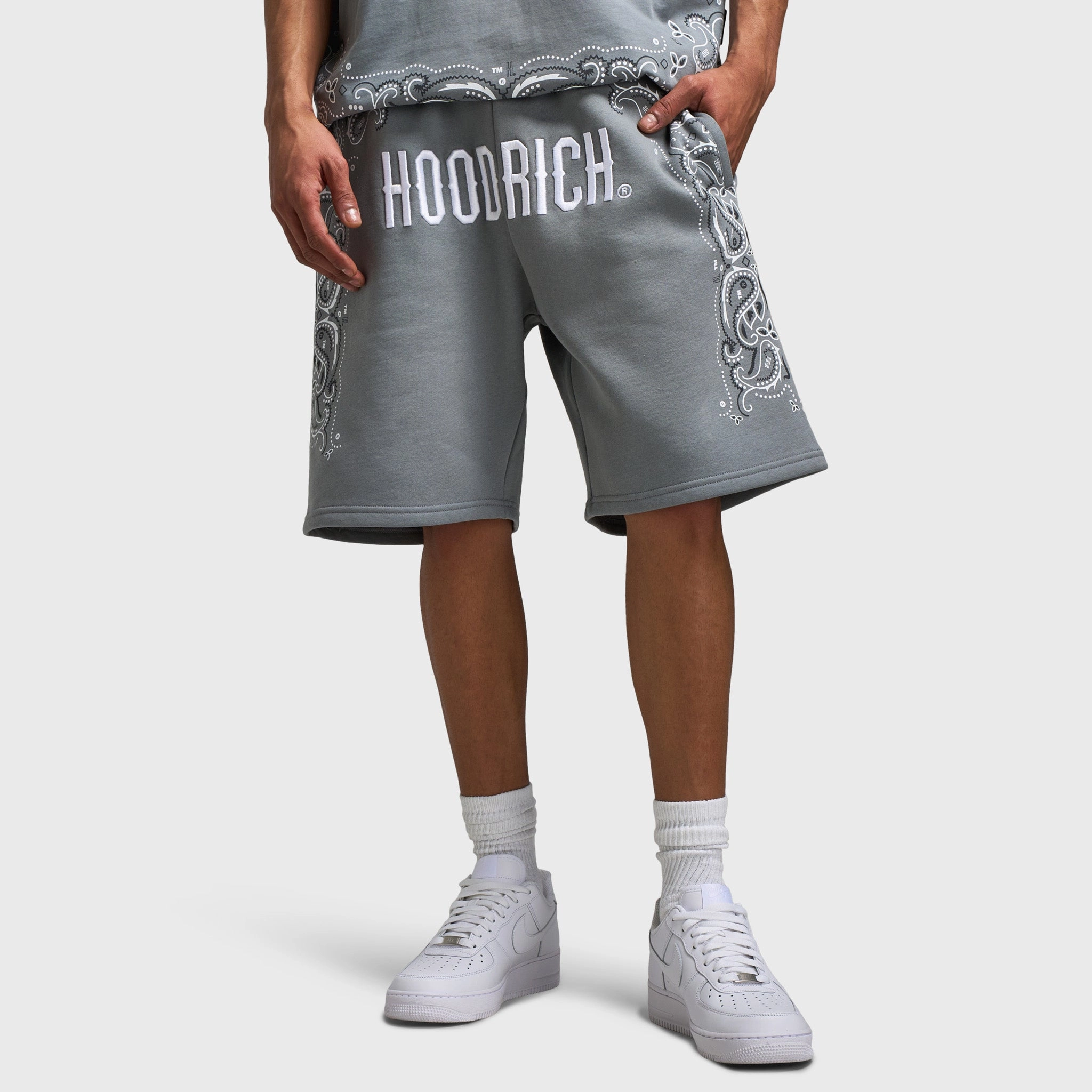 Easy Wear Hand washable Hoodrich Motif Oversized Shorts Monument / White - Lava Smoke