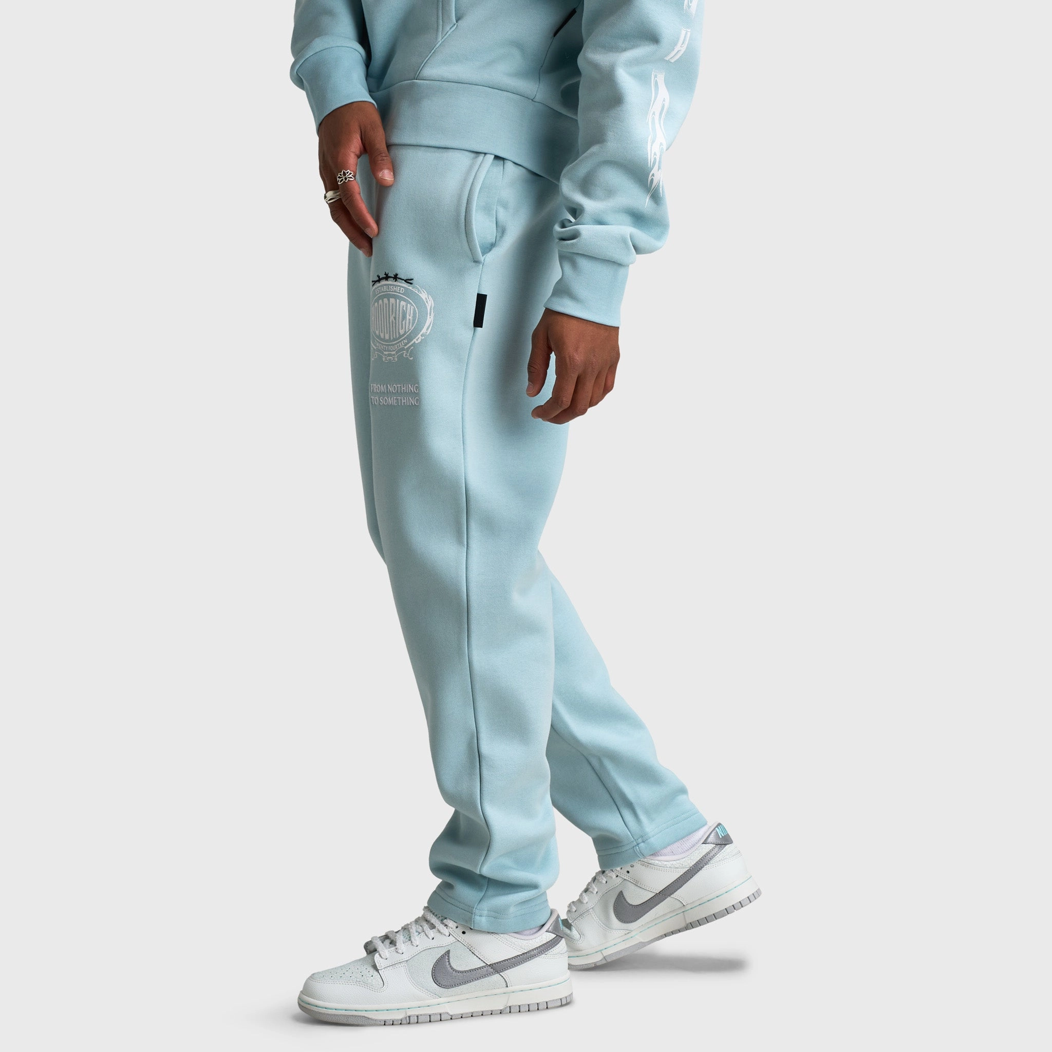 Hoodrich Noir Oversized Open Hem Joggers Sterling Blue / White - Anthracite Tear Resistant Casual Office