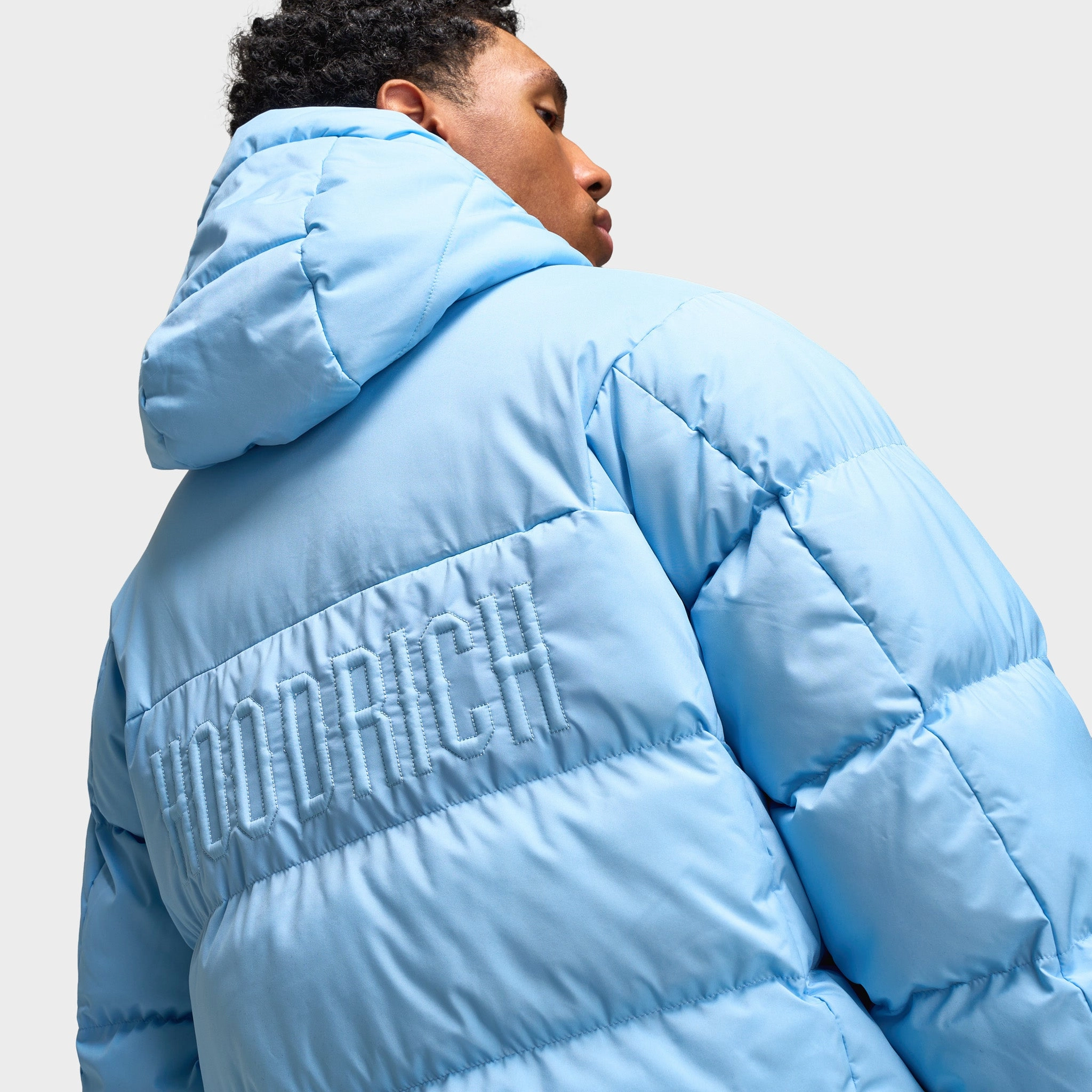 Hoodrich Phenom Puffer Jacket Clear Sky / White WindproofTechnology Laser Cut Airflow Vents